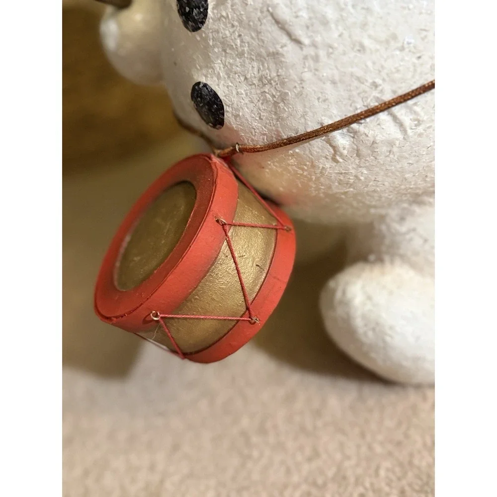 Vintage Bethany Lowe Designe Snowman With Drum/Sticks Papier Mache 15